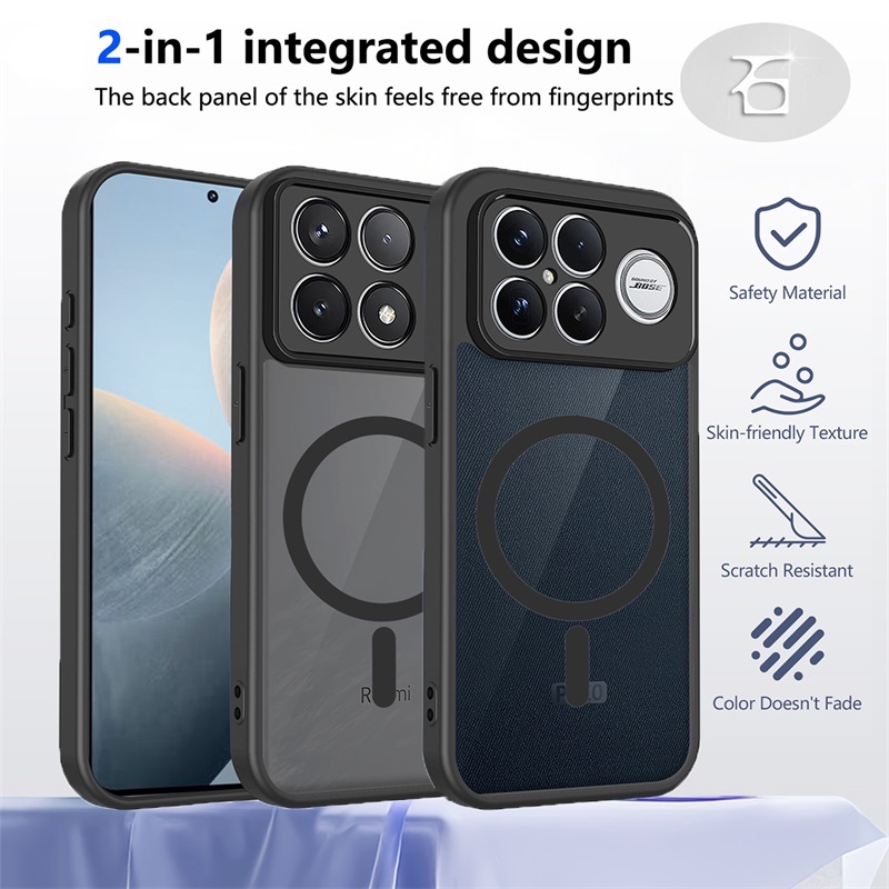 Capa Dura Para Xiaomi POCO F8 Pro F8 Ultra F7 Bobina Magnética Fosca Pele Transparente Parece Acrílico Telefone Traseiro em Oferta na Shopee