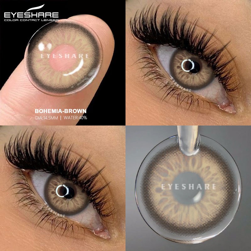 EYESHARE 1 Par De Lentes De Contato Marrons , Olhos Grandes , Azuis Naturais E Verdes Para Uso Anual Em Maquiagem De Bel