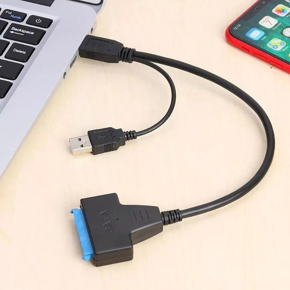 Interface dupla USB 3.0 SATA + cabo de conversão adaptador de disco rígido USB 2.0 12V 2A