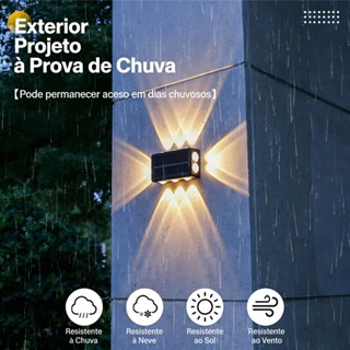 Kit 2 Iluminação Arandela Solar 4 Focos Parede Slim 12 Fachos Led Externa em Oferta na Shopee