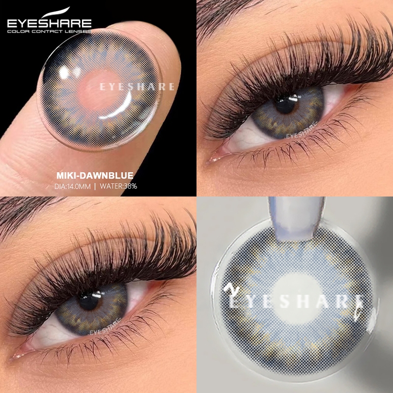 EYESHARE 1 Par De Lentes De Contato Cinza Da Série MIKI , 14.0 Mm , Coloridas Suaves Para Estudantes .