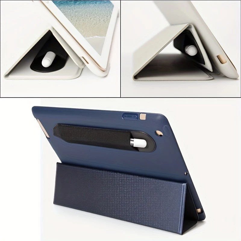 Bolso Elástico com Adesivo para Apple Pencil e Stylus - Couro PU, Protetor, Compatível com iPad, Tablet, Capa, Caneta Nã