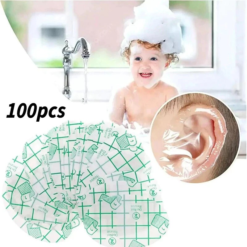 Kit 100 Protetores De Ouvido Bebê Impermeável Touca Protetor de Orelha para Natação Infantil/Adulto