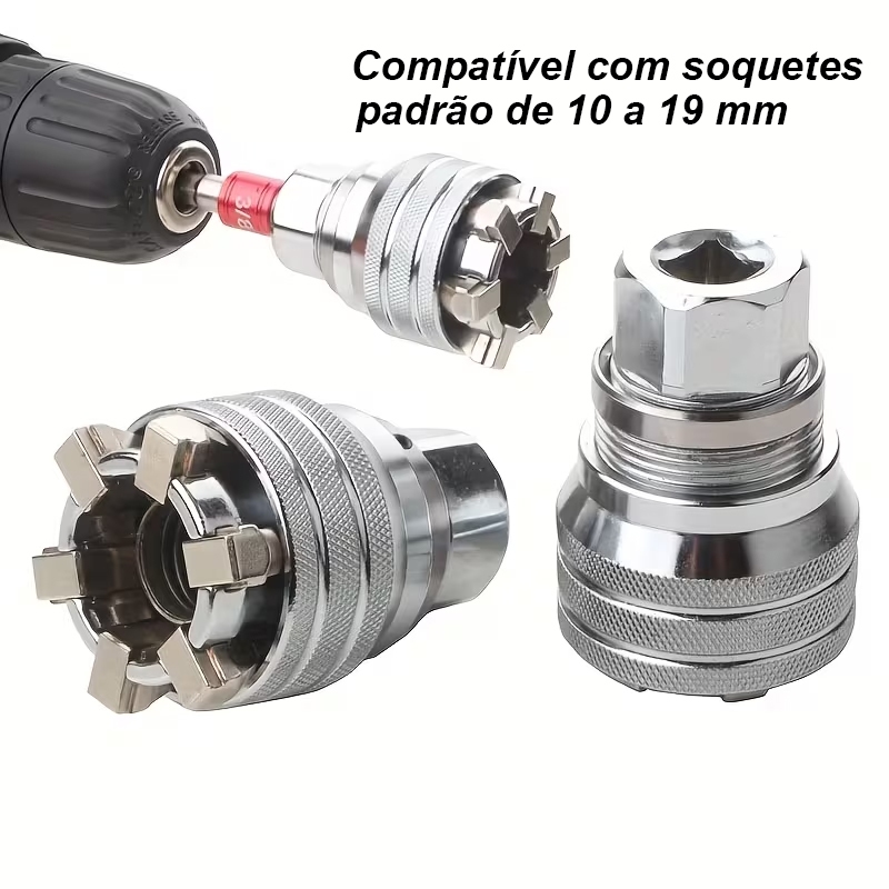 Chave Multifuncional Universal , Conversor De Manga De Soquete , Ferramenta De Reparo Ajustável De 10-19mm