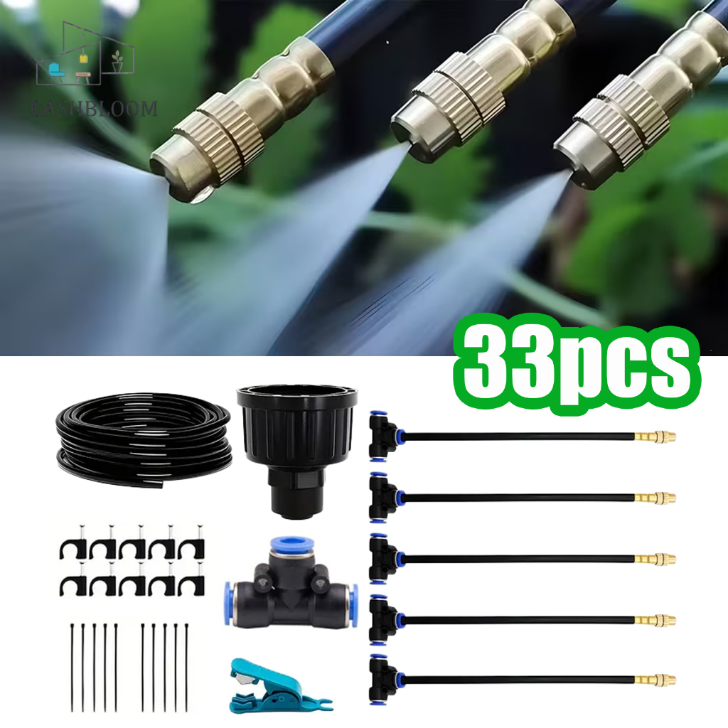 Kit De Sistema De Nebulização 5M Spray De Jardim Para Irrigação Automática Ajustável em Oferta na Shopee