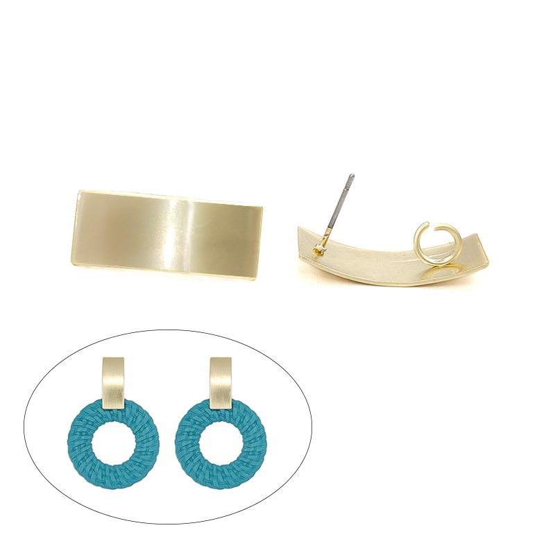 Novo 25 * 10mm 6 Pçs De Alta Qualidade Liga Zinco Fosco Ouro Retângulo Brinco Base Conectores DIY Jóias Acessórios