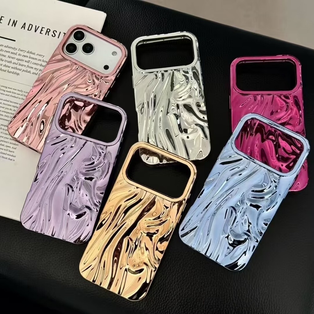 Capa De Telefone Luxuosa Banhada A Prata Rosa Lata De Papel Para iPhone 17Promax 17Pro 16Promax 15 14 13 12 Pro Max Wate em Oferta na Shopee