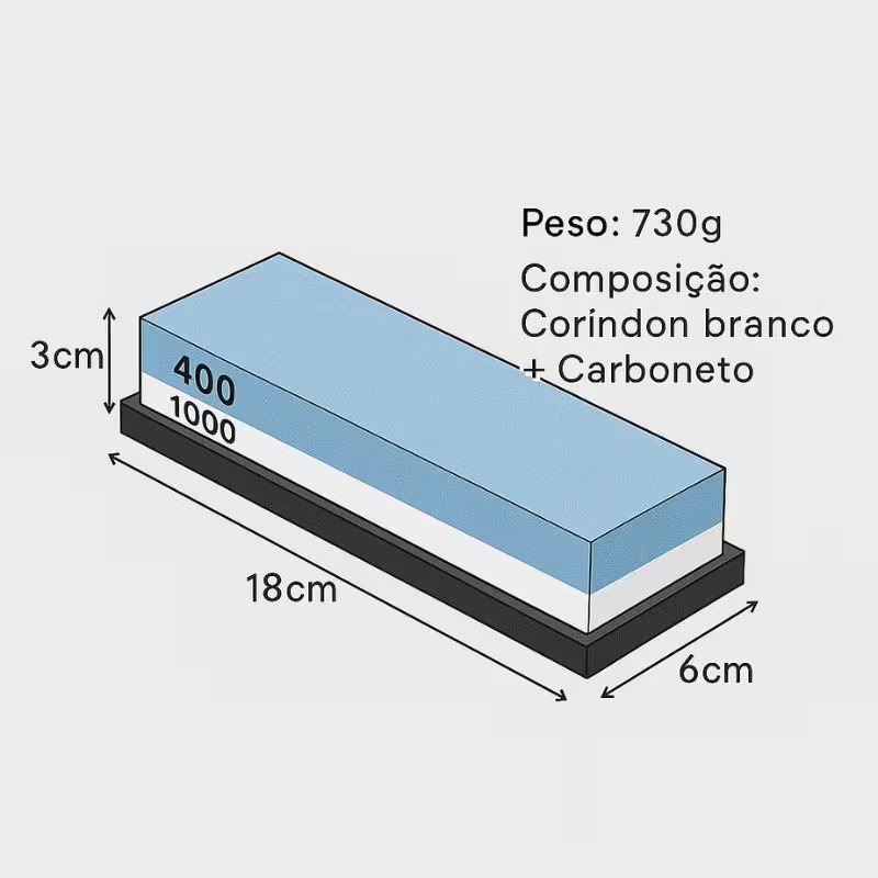 Pedra Afiar Amolar Facas Lâminas Canivetes Dupla Face Granulação 400/1000 — imagem 2 de 2