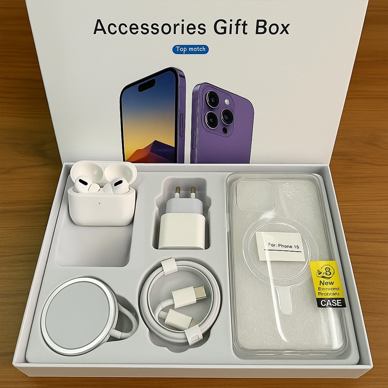 Capa para iPhone 5 em 1/carregador de indução/cabo de dados/fone de ouvido Bluetooth Airpods Pro/carregador de iPhone/ca