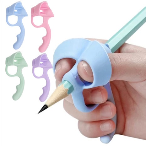 kit 4 Corretor de Pegada do Lápis Infantil Corrige Postura de Escrita Eficazmente Base Sólida para Caligrafia