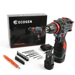 Parafusadeira elétrica 2 Bateriascom furadeira de lítio 2 em 1 de 16,8 V e torque de 45 Nm com motor sem escova 2 Bater