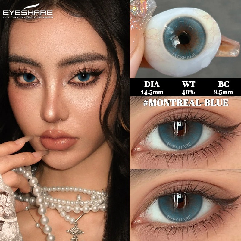 EYESHARE 1 Par De Lentes De Contato De Cor Verde De Grande Diâmetro , Macias Naturais Para Fazer Os Olhos , Coloridas Al — imagem 2 de 2