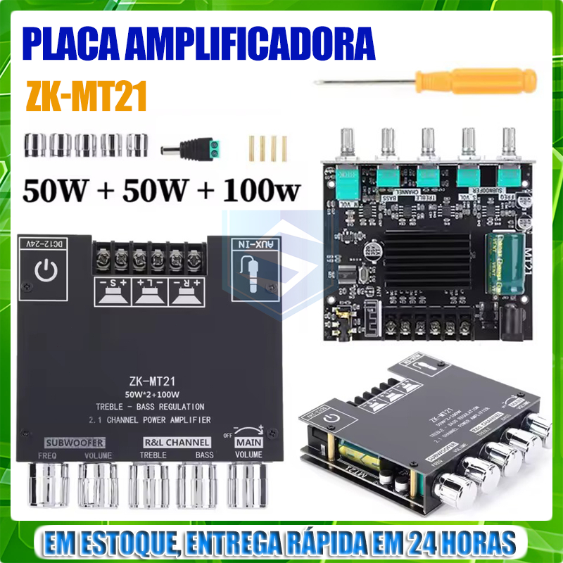 ZK-MT21 Placa Amplificador Bluetooth 50W * 2 + 100W De Som