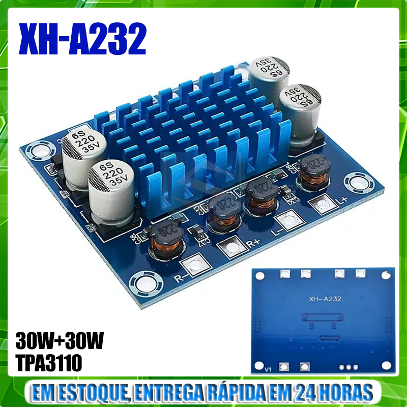 XH-A232 Mini Placa Amplificador 30W + 30W De Som TPA3110