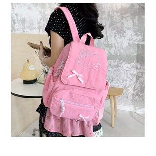 HelloKitty Feminino Desenho Animado Fofo Infantil Menina Lazer Mochila De Viagem Ao Ar Livre Bolsa Escolar De Estudante em Oferta na Shopee