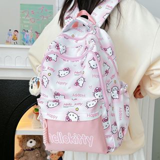 Nova Moda Feminina HelloKitty Dos Desenhos Animados Bonito Grande Capacidade Mochila De Viagem Ao Ar Livre Estudante Sac em Oferta na Shopee