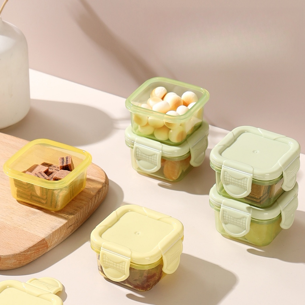 4/8/16 Mini Potes para Congelar Papinha c/ Tampa Hermética Porta Leita em pó Frutas para Bebe adultos