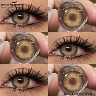EYESHARE 1 Par De Lentes De Contato Marrons Da Série NORWAY , Cinza Suave natural , Maquiagem Azul Para Os Olhos . em Oferta na Shopee