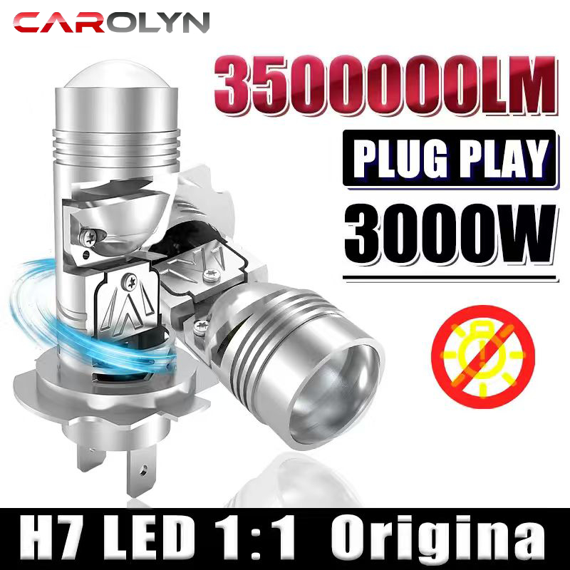 H7 Led Projetor Farol Do Carro Lâmpadas Lente Canbus Alta Potência 3000W 3500000LM 8570 CSP Chips Turbo H7 Diodo Lâmpada