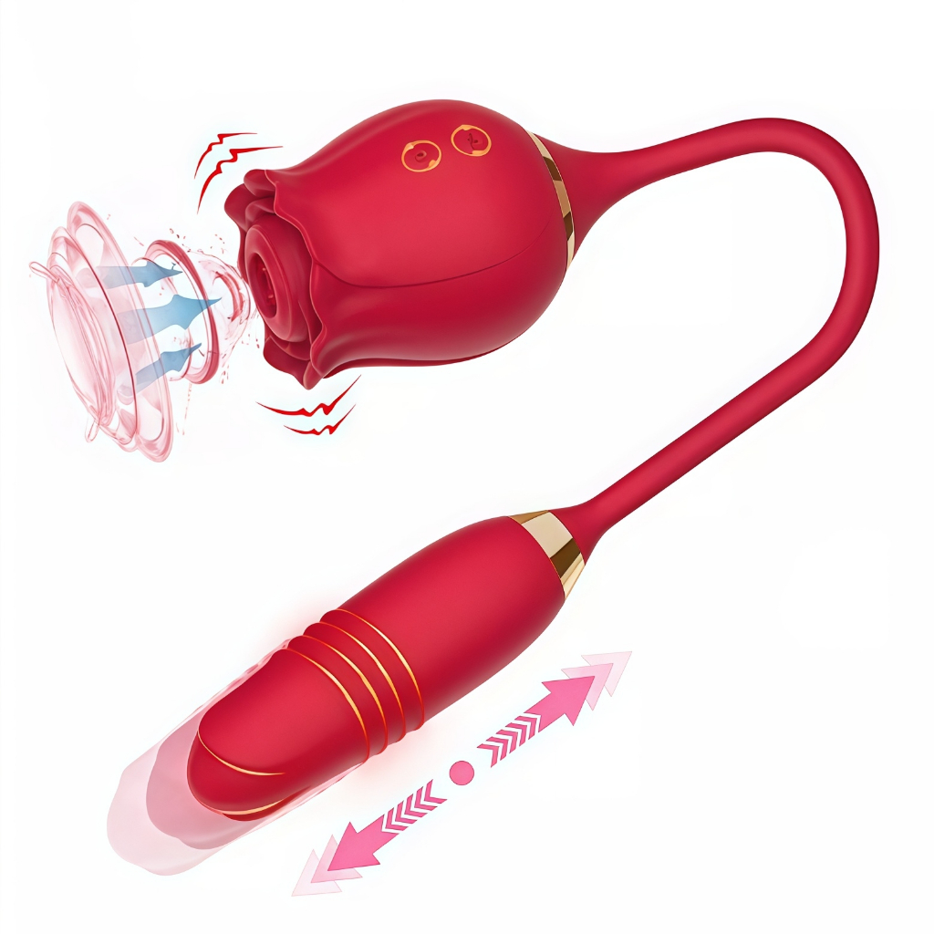 Sucção Rosa 2 em 1 para Clitóris · Retrátil · Carregamento Magnético · Múltiplas Funções