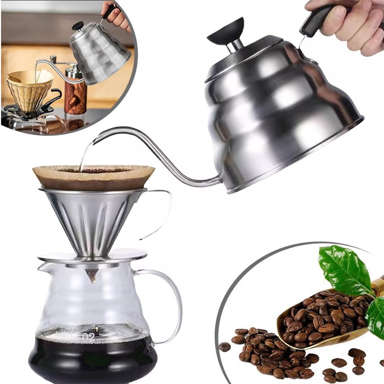 Chaleira Inox Bico De Ganso Jarra Pitcher Barista 1L – Para Chá, Leite E Café