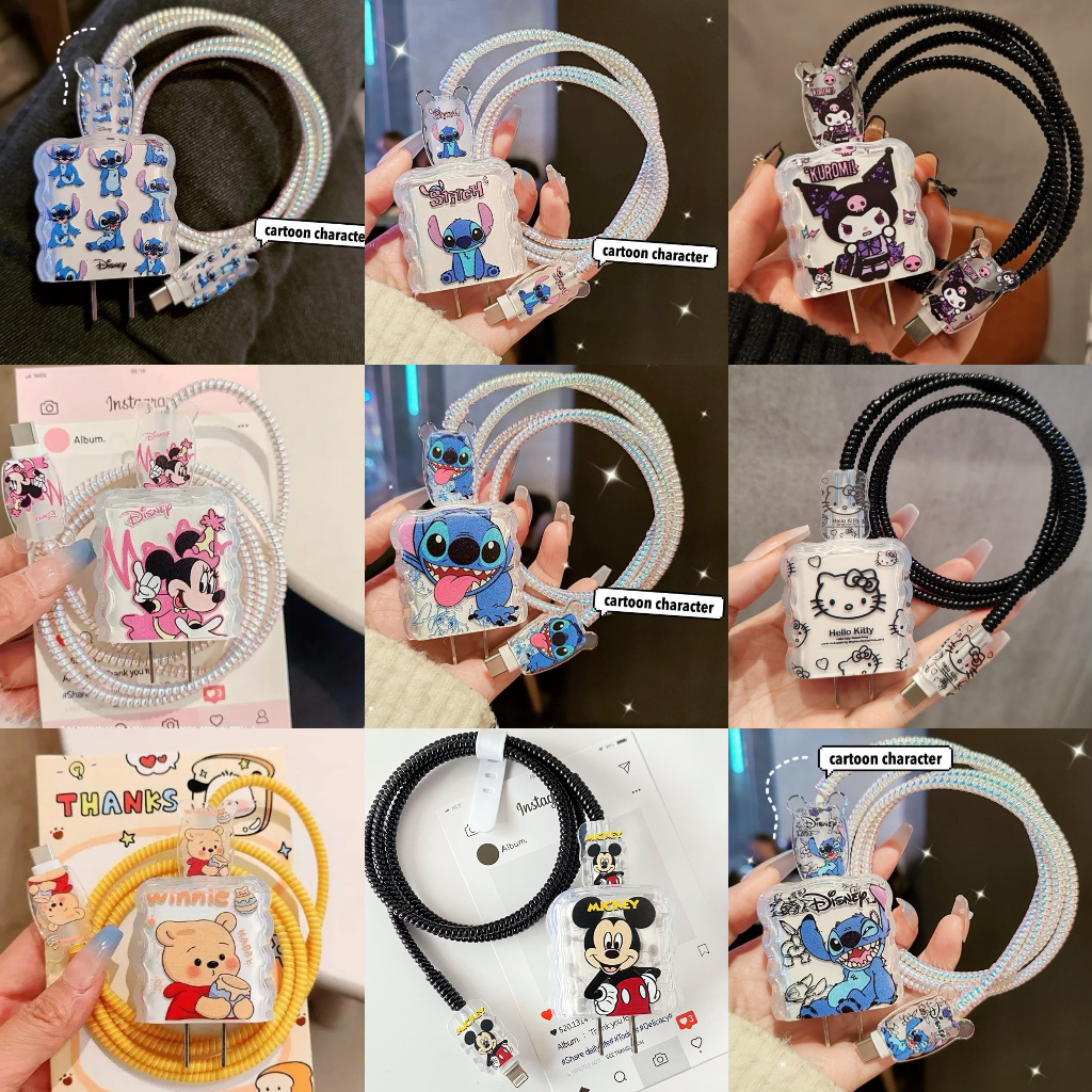 Capa De Proteção De Cabo De Carregador Kuromi Dos Desenhos Animados Compatível Com Telefone IPad 20w Dados De Carregamen