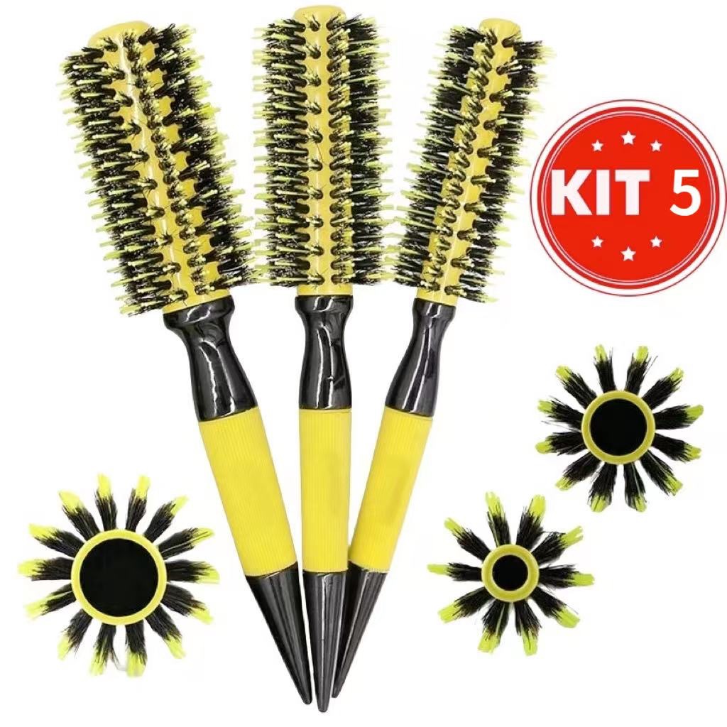 KIT 2/3/5 pc Escovas Profissionais De Cabelo Cerdas em Oferta na Shopee