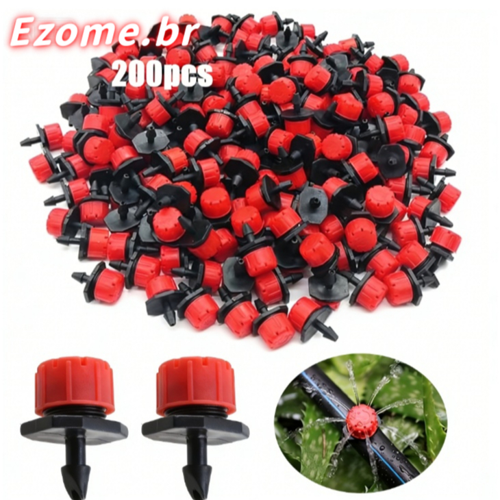 200 pcs Micro Bico Gotejador Ajustável Irrigador De Jardim em Oferta na Shopee