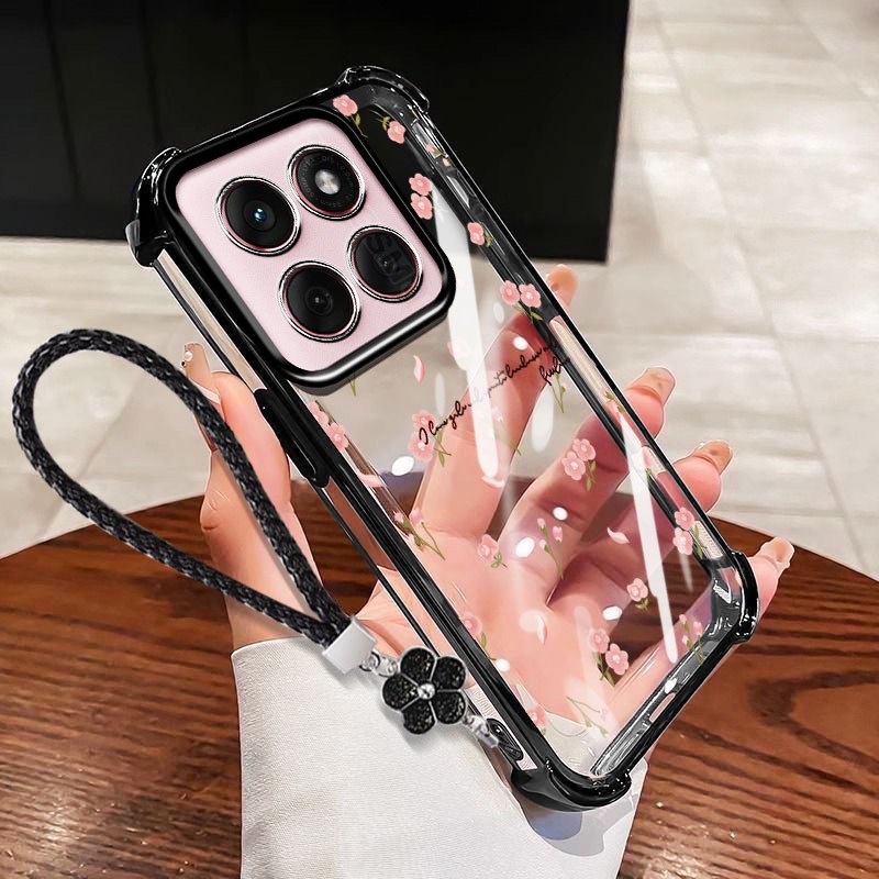 YBD Capa De Telefone Para Motorola Moto G56 G86 Edge 60 70 Fusion 60S G77 G67 Transparente Anti Queda Casca Macia Rosa A