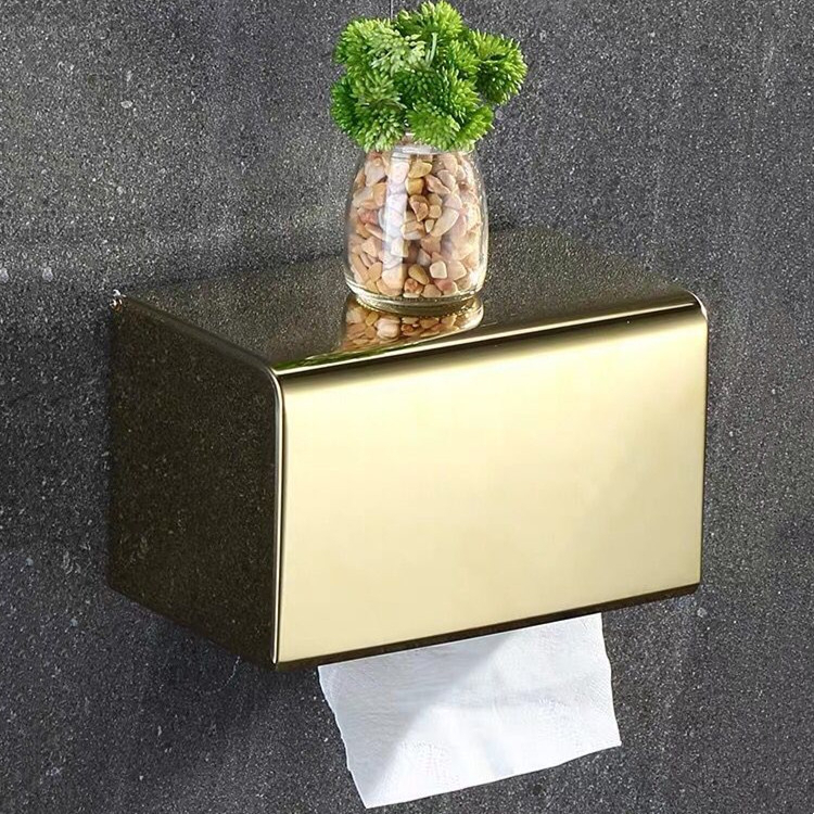 Suporte De Papel Higiênico Dourado Em Aço Inoxidável 304 20 Cm Montado Na Parede Sem Perfurações Banheiro Prateleira De 