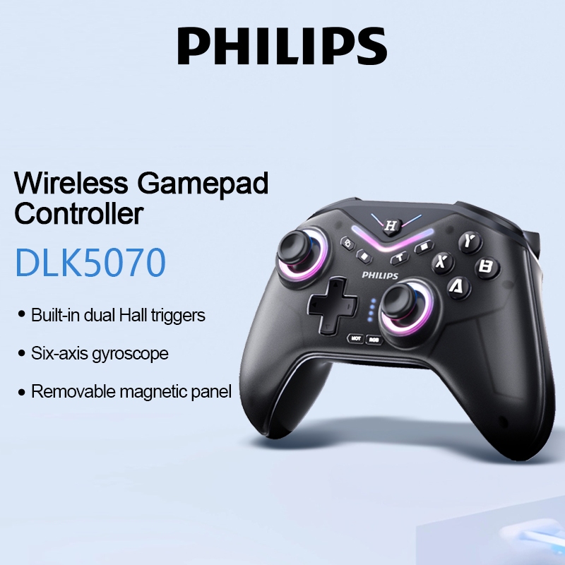 Controlador De Jogos Sem Fio PHILIPS DLK5070 Giroscópio De Seis Eixos Dual Hall Aciona Bateria De 800mAh Para Switch/PC/