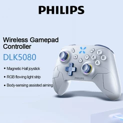 PHILIPS DLK5080 Gamepad Sem Fio RGB Flowing Light Strip 2.4G Receptor Para Switch/PC/Android/iOS/PS4