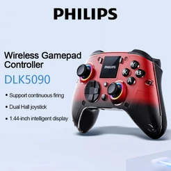 PHILIPS DLK5090 Tri-Mode Gamepad Sem Fio Ultra-Baixa Latência Dual Hall Joystick Tela De 1.44 Polegadas 1000mAh Para Swi