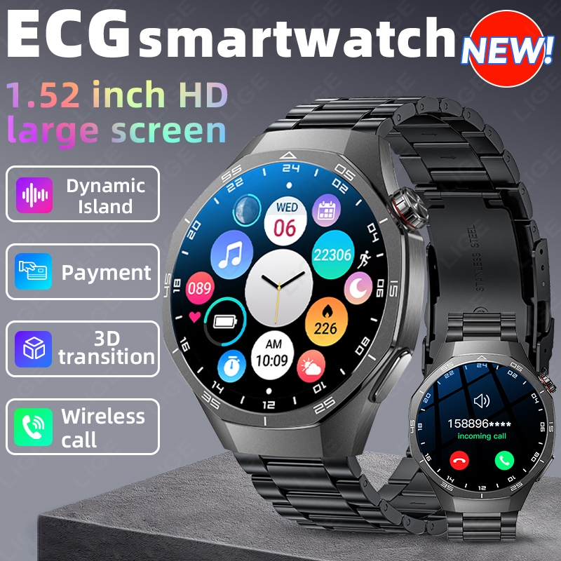 LIGE GT5 Pro Esportes Relógio Inteligente Multifuncional 1.52 " HD Tela AMOLED Freqüência Cardíaca Bluetooth Chamada À P