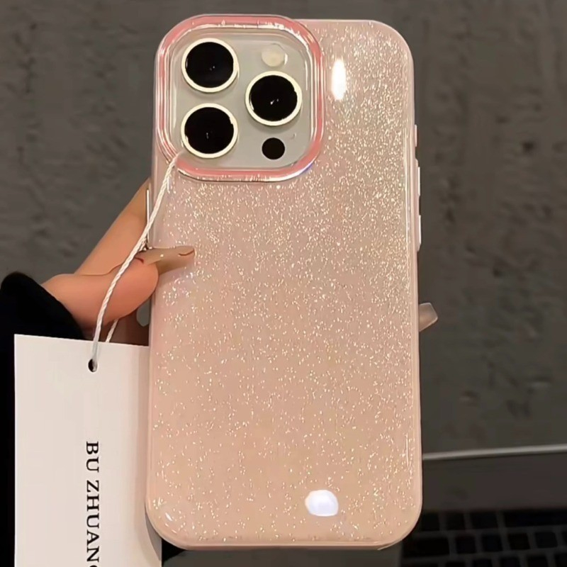 Luxo Glitter Capinha Capa Silicone Anti-impacto Para IPhone 14 15 16 17 13 11 12 XR Ar Normal Pro Max Caso De Telefone