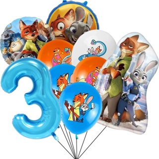 9 Pçs Dos Desenhos Animados Zootopia Tema 32 Polegada Número Balão Conjunto Meninos Meninas Festa De Aniversário 1 2 3 4 em Oferta na Shopee