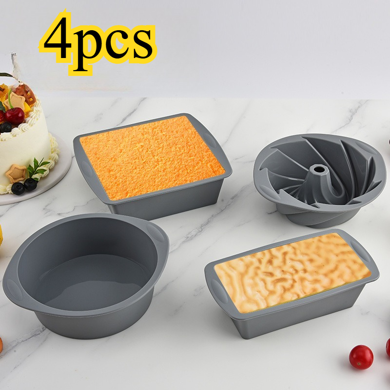 Conjunto De 4 Peças – Formas De Silicone Para Air Fryer, Ideal Para Forno, Freezer E Microondas, Perfeito Para Bolo