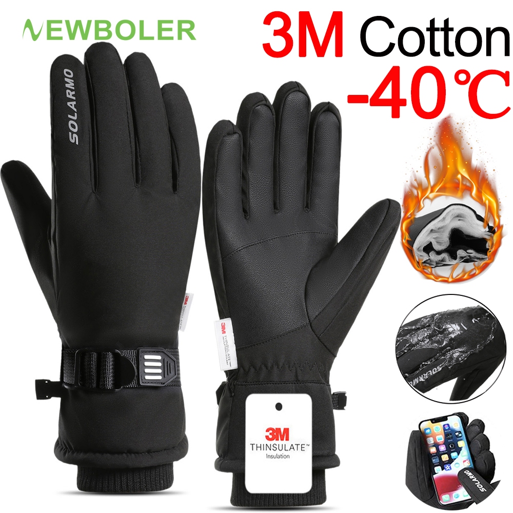 Newboler Luvas De Inverno Tela Sensível Ao Toque Antiderrapantes Quentes À Prova D'água De Vento Luva De Dedo Inteiro Pa