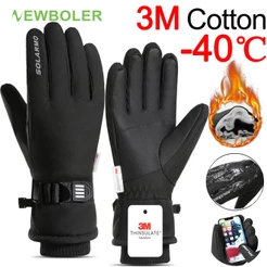 Newboler Luvas De Inverno Tela Sensível Ao Toque Antiderrapantes Quentes À Prova D'água De Vento Luva De Dedo Inteiro Pa