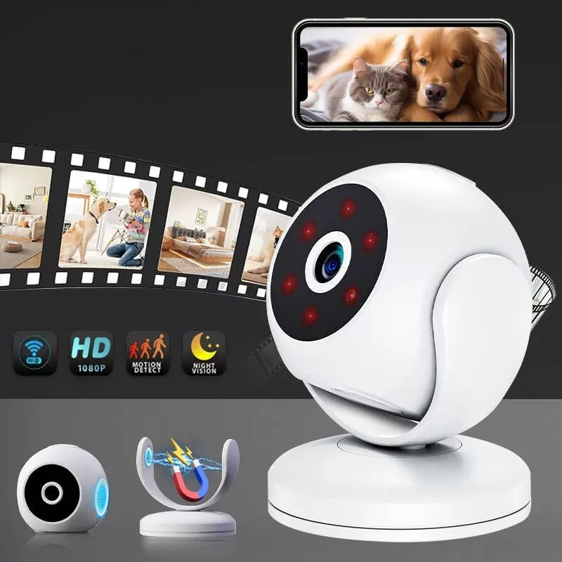 Câmera Inteligente WiFi 1080P Mini De Segurança Sem Fio Interna E Externa 135 ° Lente Grande Angular Bateria Embutida No