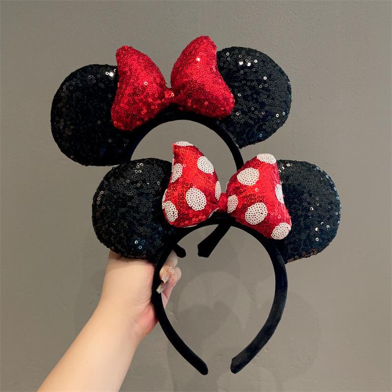 Novo estilo de lantejoulas Mickey Ears Disney Amusement Park Headband em Oferta na Shopee