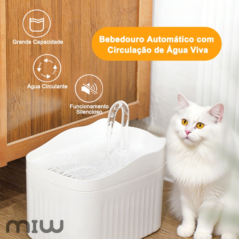 MIW Bebedouro Automático Pet 2.5L  Fonte de Água Regulável Bivolt com Purificador de Água com Filtro em Oferta na Shopee