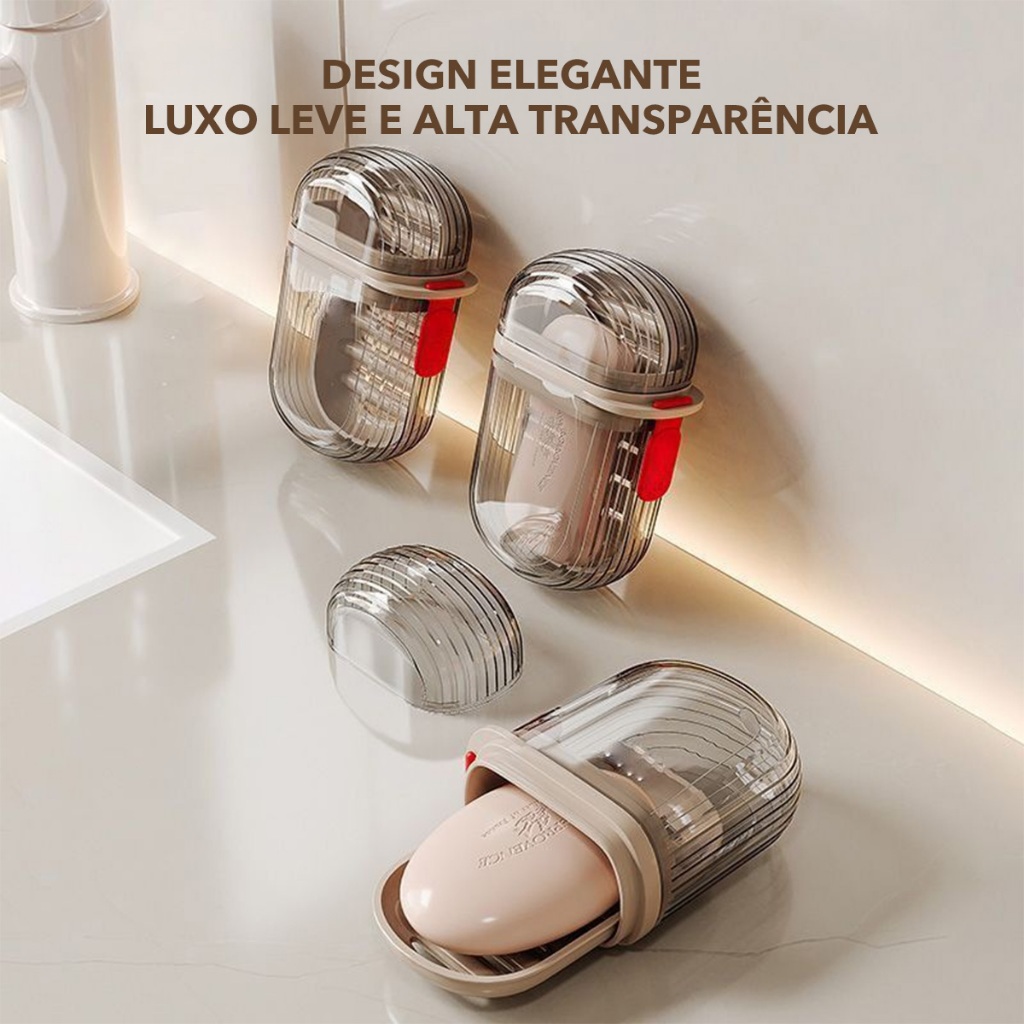 Saboneteira Portátil para Viagem com Tampa Vedação e Drenagem em Oferta na Shopee