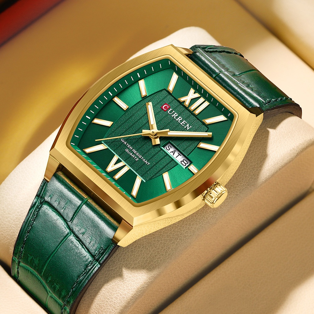 Novo Relógio Masculino CURREN De Marca Genuína De Couro Retrô Mãos Luminosas Com Exibição De Data Diurna Design De Mostr