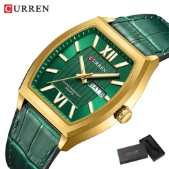 Novo Relógio Masculino Original CURREN Marca Mãos Luminosas , Exibição De Data Diurna Pulseira De Couro Elegante Negócio