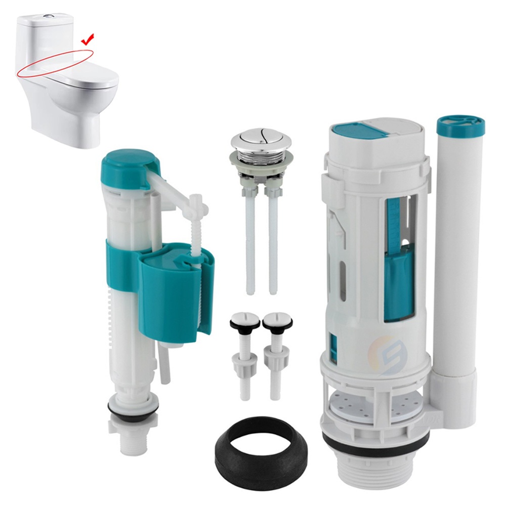 Kit Completo Universal Duplo Mecanismo Reparação Tanque Nivelado Acoplado Ativação Superior Banheiro