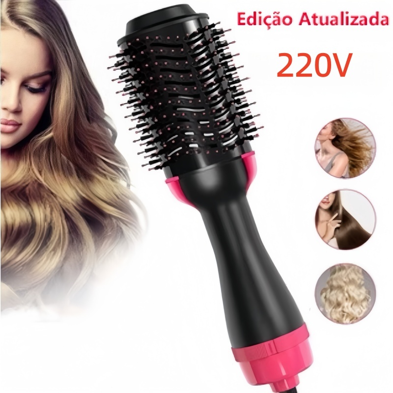 Escova Secadora 3 em 1 220V Alisa, Ondula e Seca Cabelos com Íons Negativos Envio SP