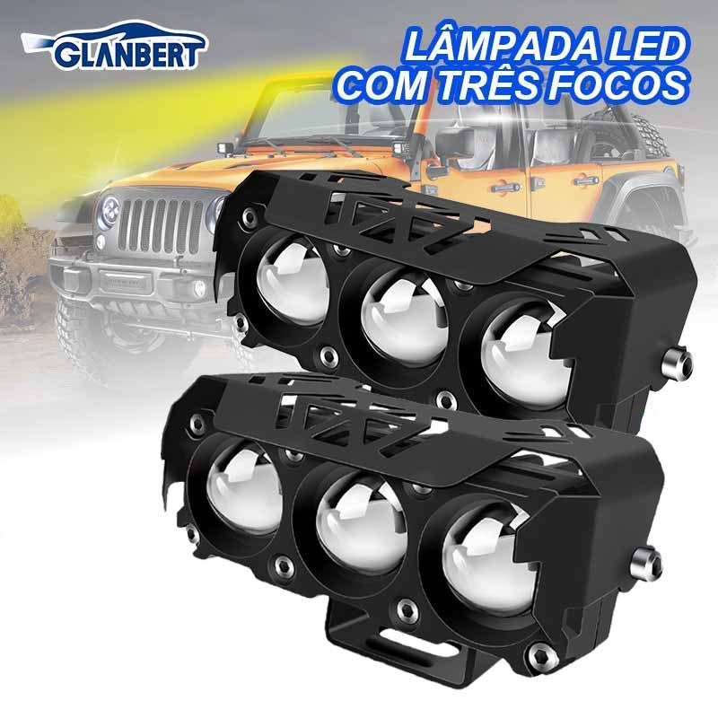 Universal da motocicleta LED Spotlight Dual Color Hi/Low Beam Fog Lâmpada para Honda para Yamaha em Oferta na Shopee