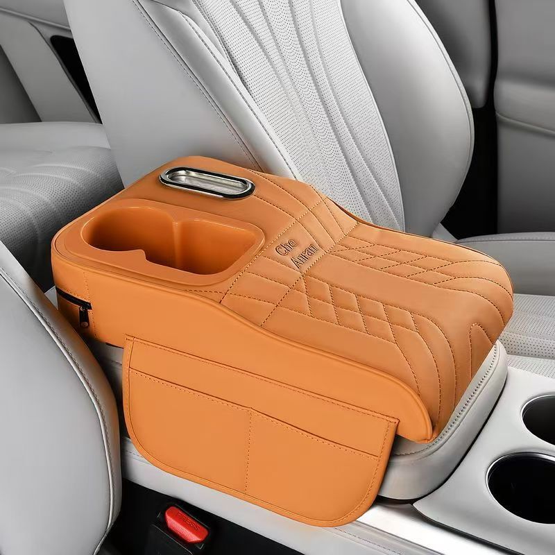 Armazenamento de carro caixa de apoio de braço do carro capa protetora multifuncional caixa de tecido de couro almofada em Oferta na Shopee