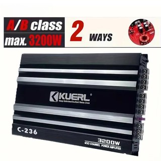 Amplificador De Áudio Automotivo C-236 – 2 Canais 3200W Potência Alta Para Subwoofer E Alto-Falante